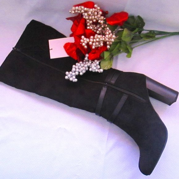 LC Lauren Conrad Shoes - 😍 LAUREN CONRAD BLACK KNEE HIGH BOOTS SZ 7 WIDE CALF (NEW) 😍